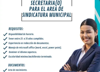 Convocatoria a Secretario(a) para el área de la sindicatura municipal