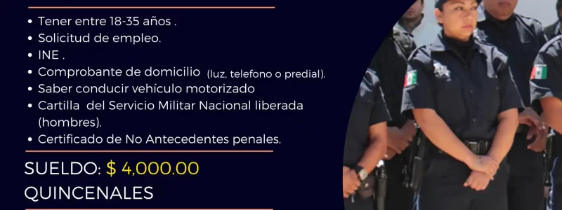 Convocatoria para unirse a la policía municipal preventiva